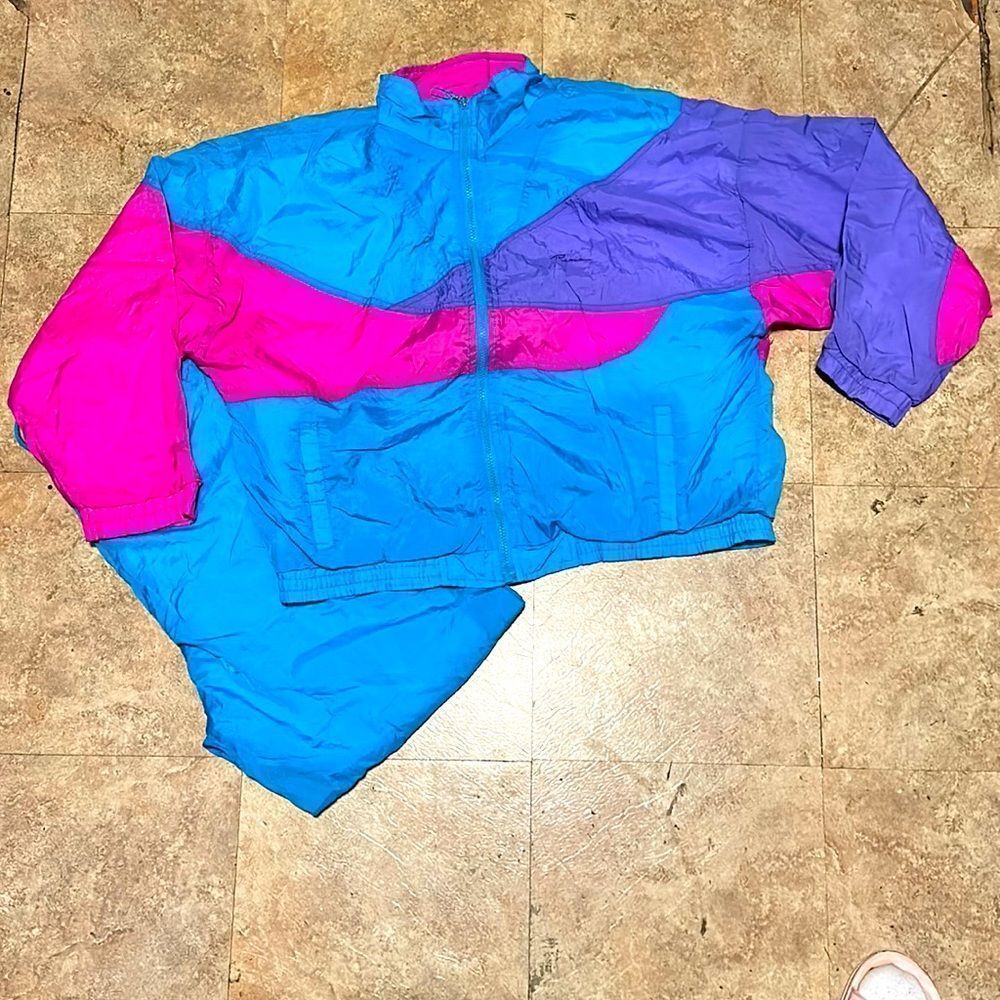 VTG PUMA COLOR BLOCK WIND BREAKER AND PANTS